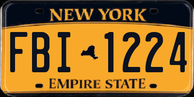 NY license plate FBI1224