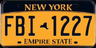 NY license plate FBI1227