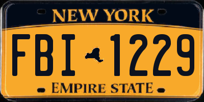 NY license plate FBI1229