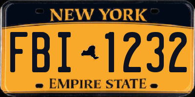 NY license plate FBI1232