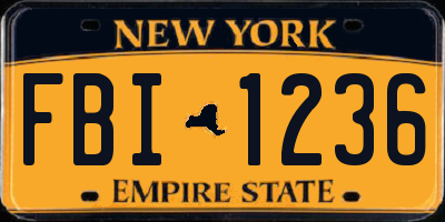 NY license plate FBI1236