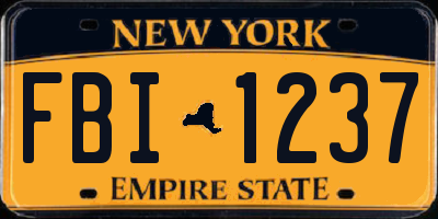 NY license plate FBI1237