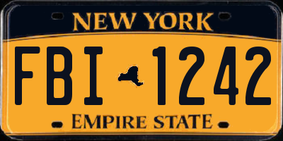 NY license plate FBI1242