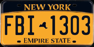 NY license plate FBI1303
