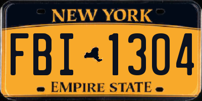 NY license plate FBI1304