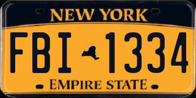 NY license plate FBI1334