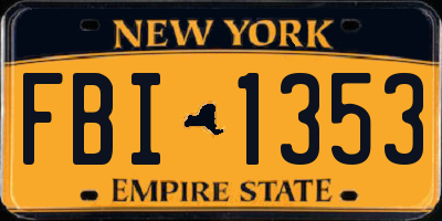 NY license plate FBI1353