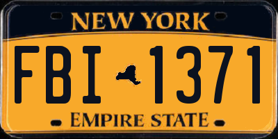 NY license plate FBI1371