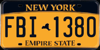NY license plate FBI1380