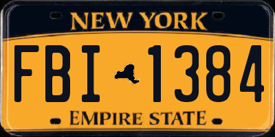 NY license plate FBI1384
