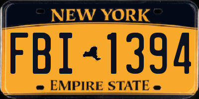 NY license plate FBI1394