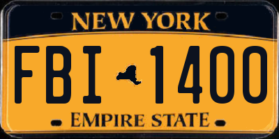 NY license plate FBI1400
