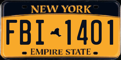 NY license plate FBI1401