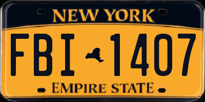 NY license plate FBI1407