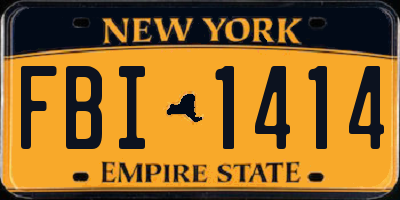 NY license plate FBI1414