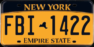 NY license plate FBI1422