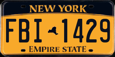 NY license plate FBI1429