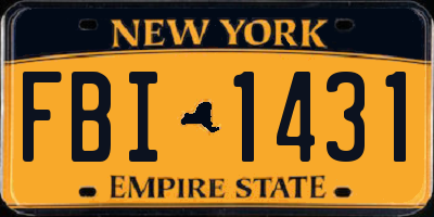 NY license plate FBI1431