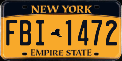 NY license plate FBI1472