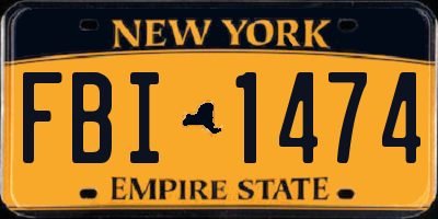 NY license plate FBI1474