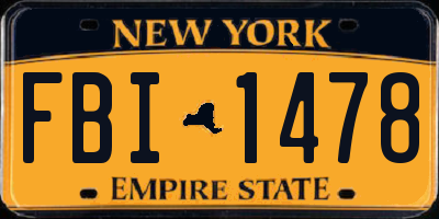 NY license plate FBI1478
