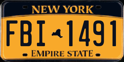 NY license plate FBI1491