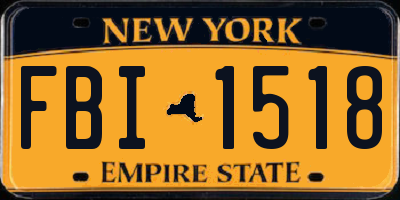 NY license plate FBI1518