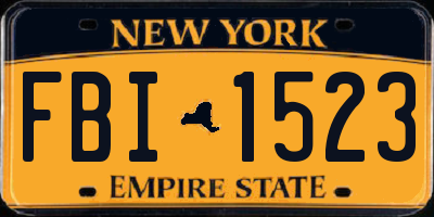 NY license plate FBI1523
