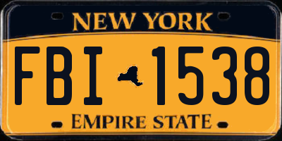 NY license plate FBI1538