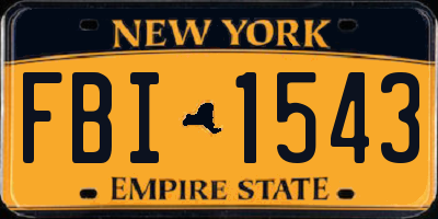 NY license plate FBI1543