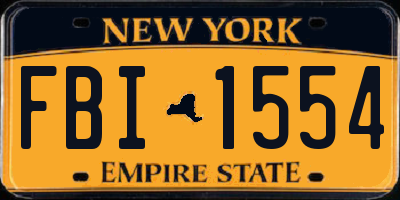 NY license plate FBI1554