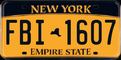 NY license plate FBI1607