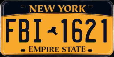 NY license plate FBI1621