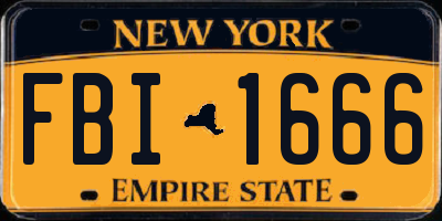 NY license plate FBI1666