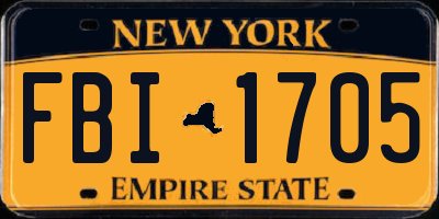 NY license plate FBI1705