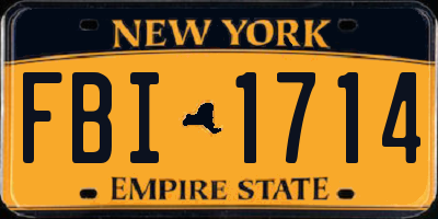 NY license plate FBI1714