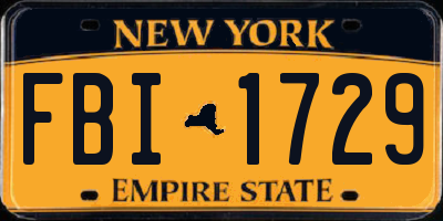 NY license plate FBI1729