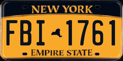 NY license plate FBI1761