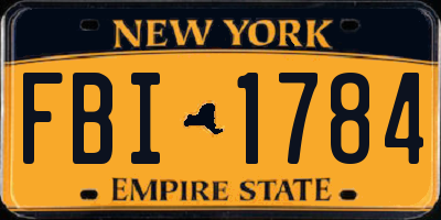 NY license plate FBI1784