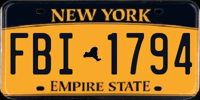 NY license plate FBI1794