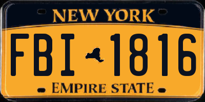 NY license plate FBI1816
