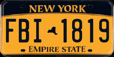 NY license plate FBI1819