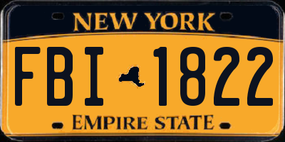 NY license plate FBI1822