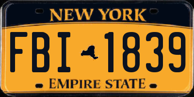 NY license plate FBI1839