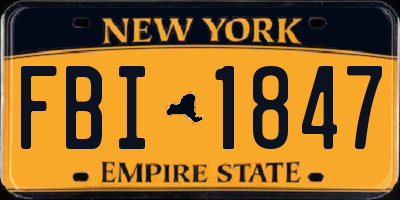NY license plate FBI1847