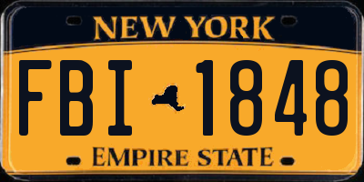 NY license plate FBI1848