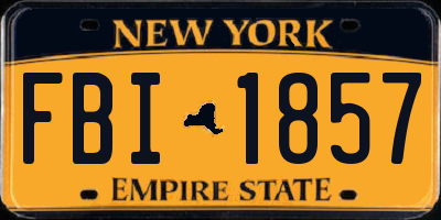 NY license plate FBI1857