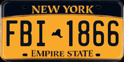 NY license plate FBI1866