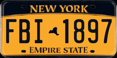 NY license plate FBI1897