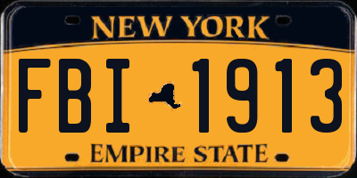 NY license plate FBI1913